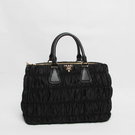 2014 Prada gaufre nylon fabric tote bag BN2390 black - Click Image to Close